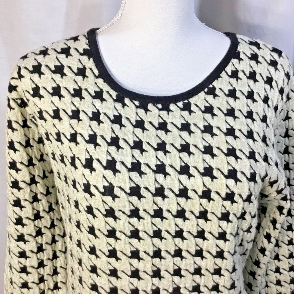 Mismash~Knit Sweater Dress~Houndstooth~Knee Length - Picture 3 of 8